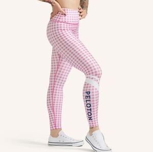 Peloton leggings medium pink gingham